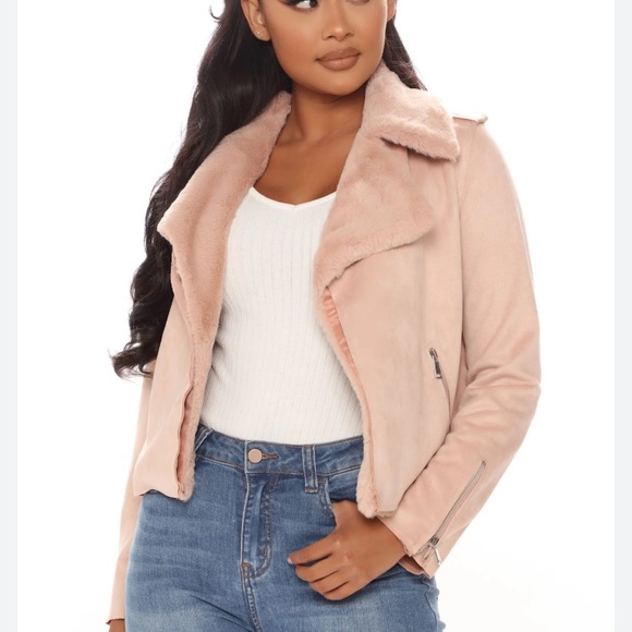 Fashion Nova Jackets & Blazers - Fashion Nova Furbulous Faux Suede Jacket - Blush